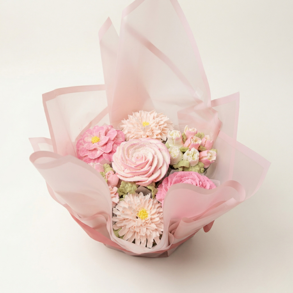 Intricate Santa Barbara Dahlia Cupcake Bouquet