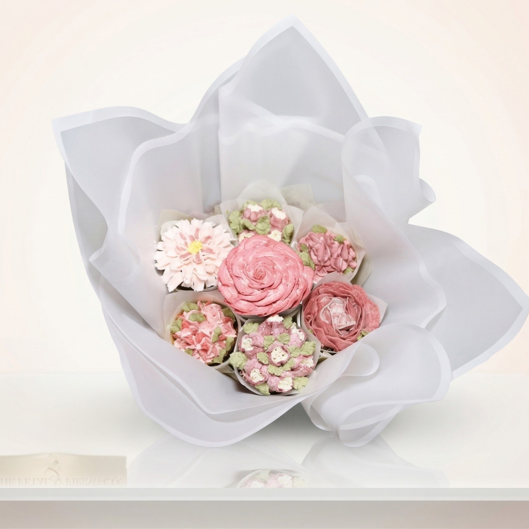 Delicate Coastal Ranunculus Cupcake Bouquet